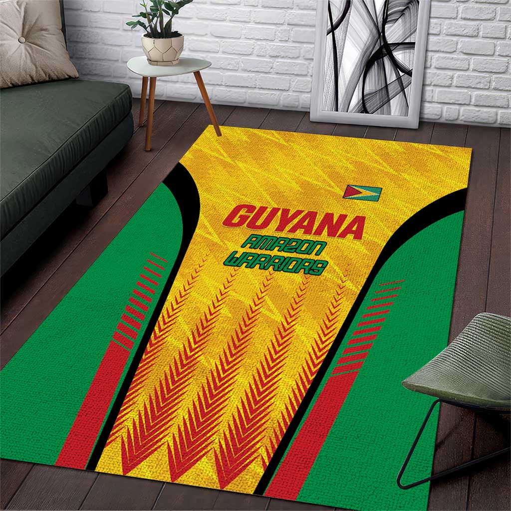 Custom Amazon Warriors Guyana Cricket Area Rug Ready For Glory Yellow Version - Wonder Print Shop