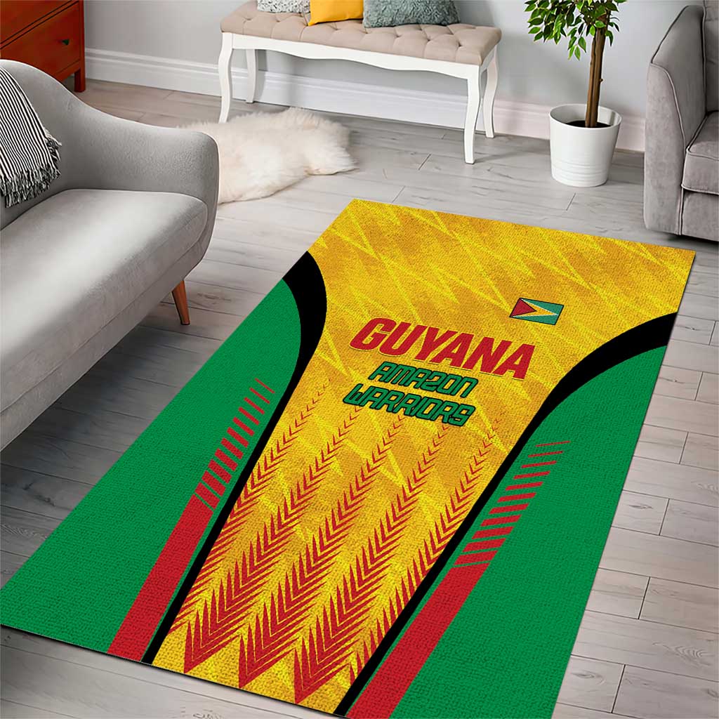 Custom Amazon Warriors Guyana Cricket Area Rug Ready For Glory Yellow Version - Wonder Print Shop