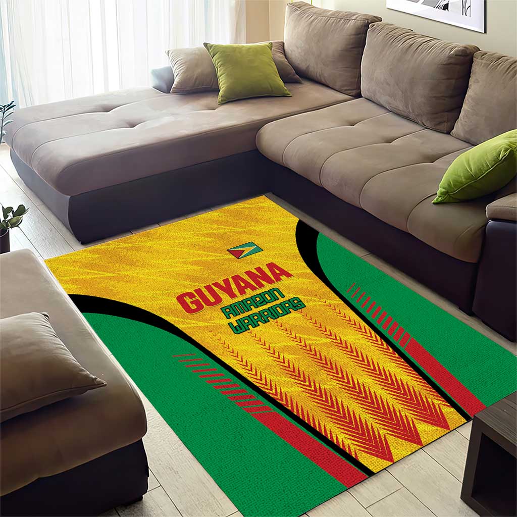 Custom Amazon Warriors Guyana Cricket Area Rug Ready For Glory Yellow Version - Wonder Print Shop