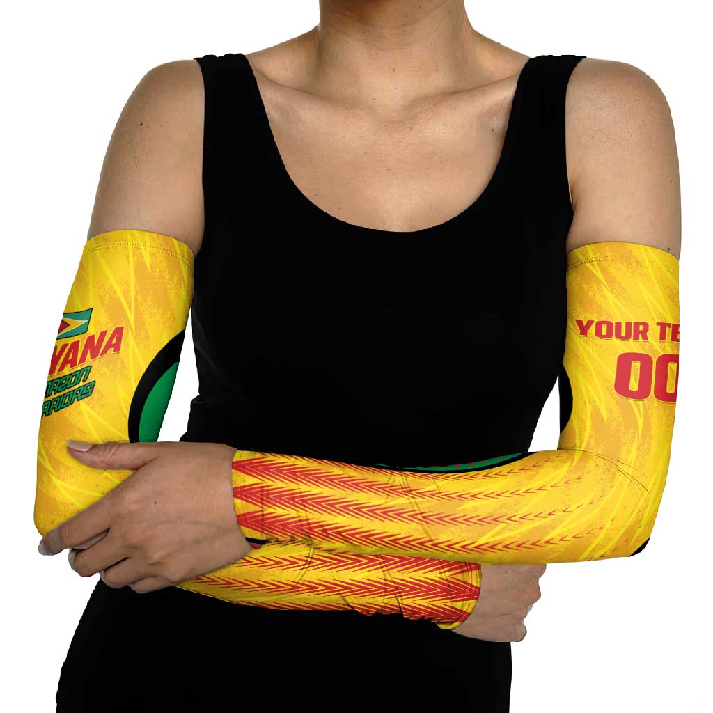 Custom Amazon Warriors Guyana Cricket Arm Sleeves Ready For Glory Yellow Version - Wonder Print Shop