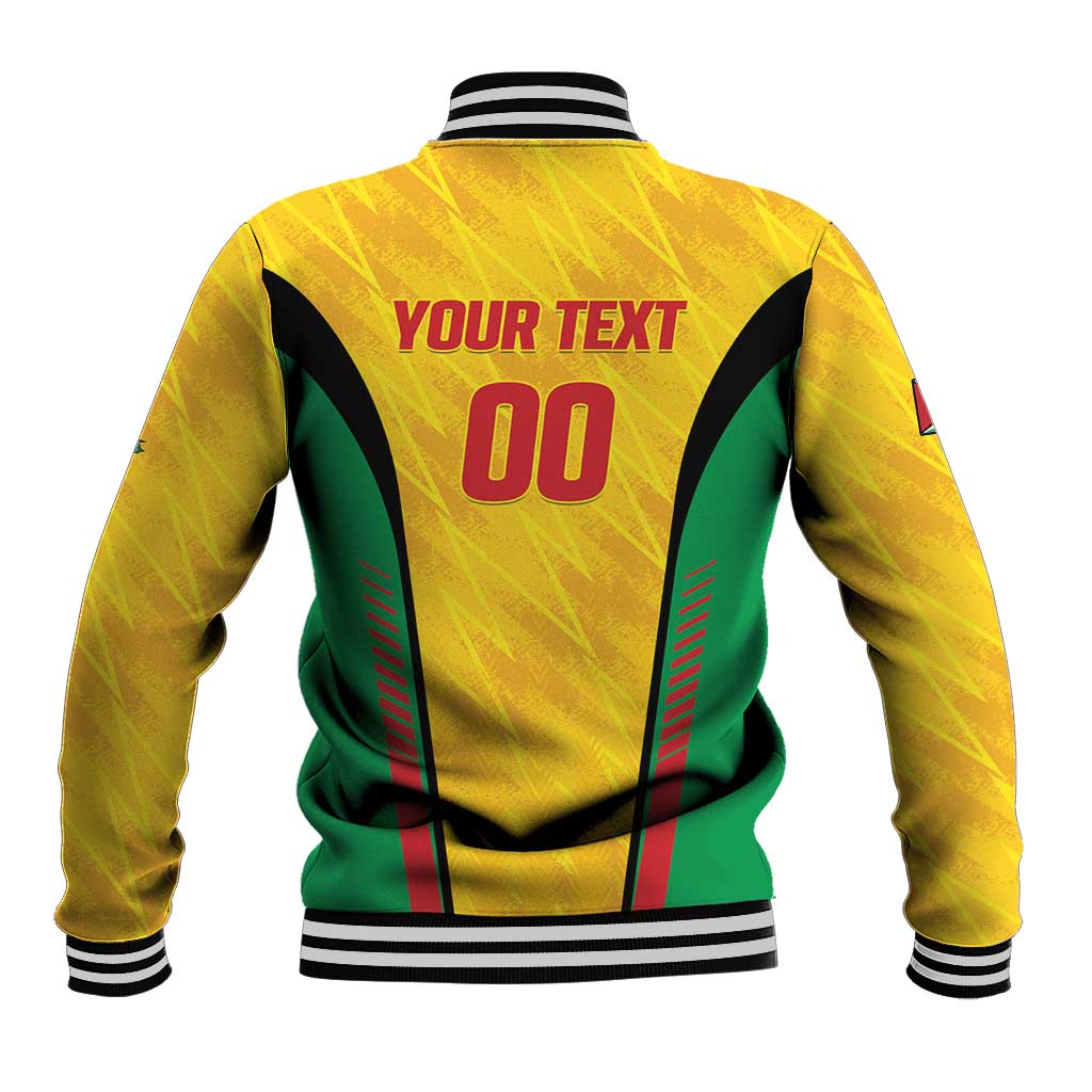 Custom Amazon Warriors Guyana Cricket Baseball Jacket Ready For Glory Yellow Version - Wonder Print Shop