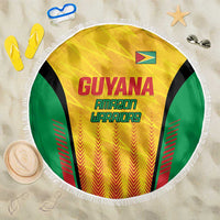 Custom Amazon Warriors Guyana Cricket Beach Blanket Ready For Glory Yellow Version - Wonder Print Shop