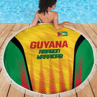 Custom Amazon Warriors Guyana Cricket Beach Blanket Ready For Glory Yellow Version - Wonder Print Shop
