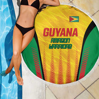 Custom Amazon Warriors Guyana Cricket Beach Blanket Ready For Glory Yellow Version - Wonder Print Shop