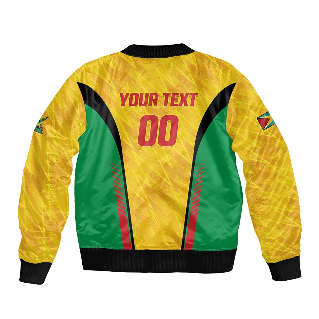 Custom Amazon Warriors Guyana Cricket Bomber Jacket Ready For Glory Yellow Version - Wonder Print Shop