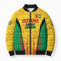 Custom Amazon Warriors Guyana Cricket Bomber Puffer Jacket Ready For Glory Yellow Version - Wonder Print Shop