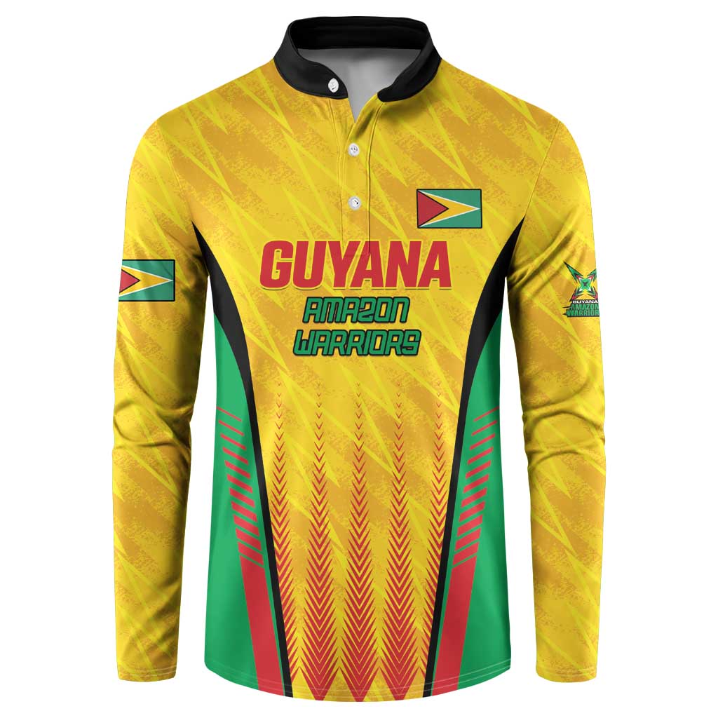 Custom Amazon Warriors Guyana Cricket Button Sweatshirt Ready For Glory Yellow Version - Wonder Print Shop