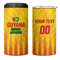 Custom Amazon Warriors Guyana Cricket 4 in 1 Can Cooler Tumbler Ready For Glory Yellow Version - Wonder Print Shop