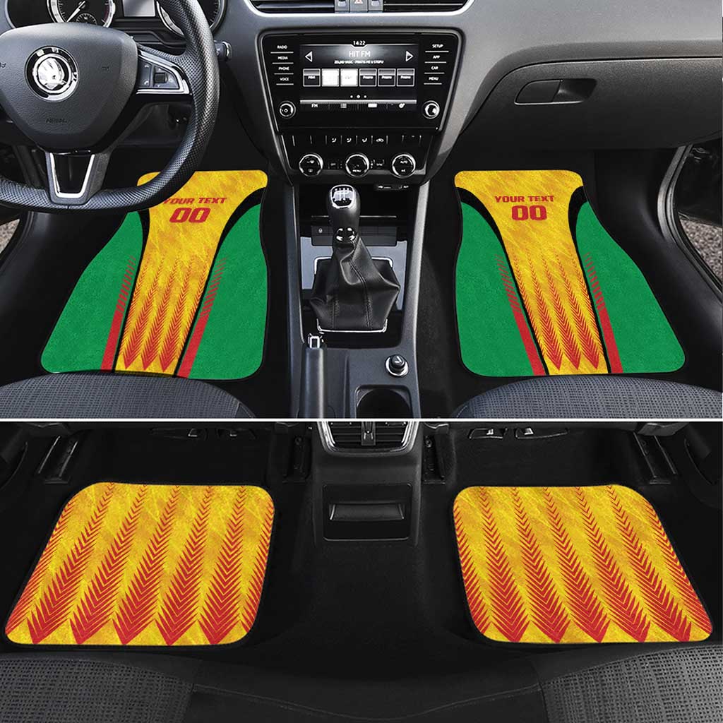 Custom Amazon Warriors Guyana Cricket Car Mats Ready For Glory Yellow Version - Wonder Print Shop