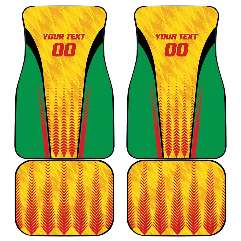 Custom Amazon Warriors Guyana Cricket Car Mats Ready For Glory Yellow Version - Wonder Print Shop