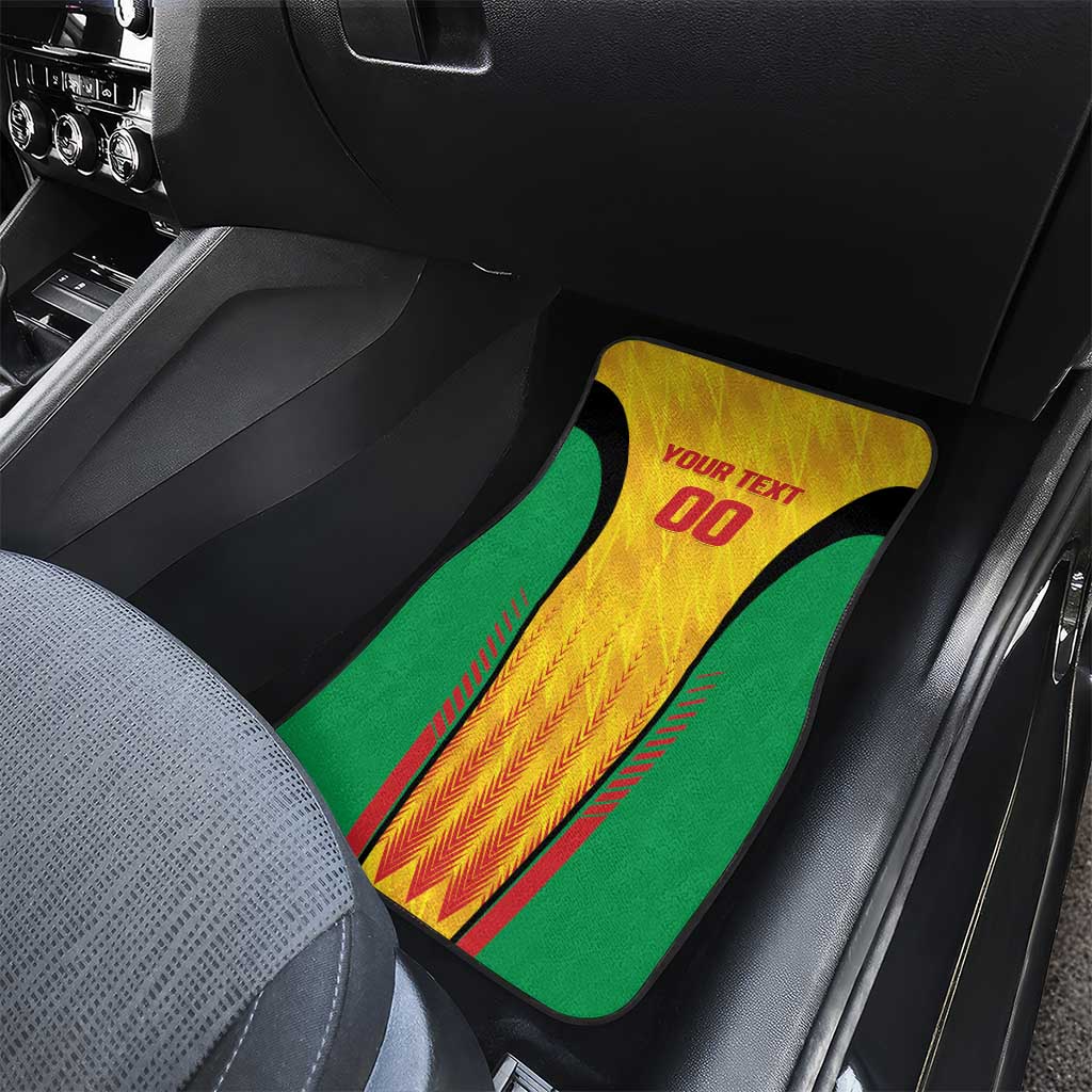 Custom Amazon Warriors Guyana Cricket Car Mats Ready For Glory Yellow Version - Wonder Print Shop