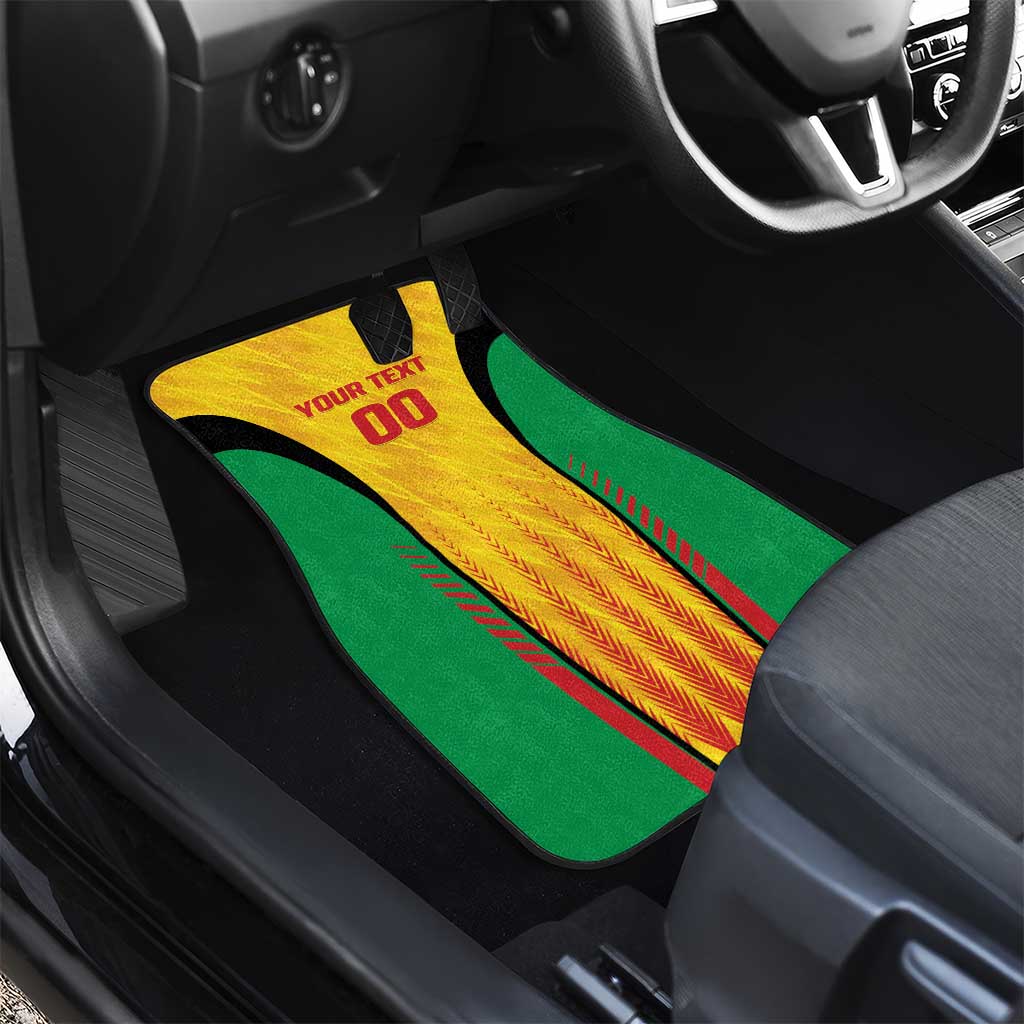 Custom Amazon Warriors Guyana Cricket Car Mats Ready For Glory Yellow Version - Wonder Print Shop