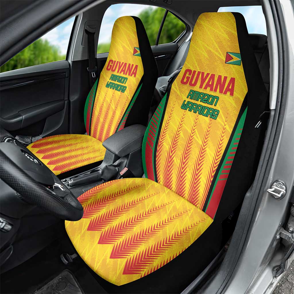 Custom Amazon Warriors Guyana Cricket Car Seat Cover Ready For Glory Yellow Version - Wonder Print Shop