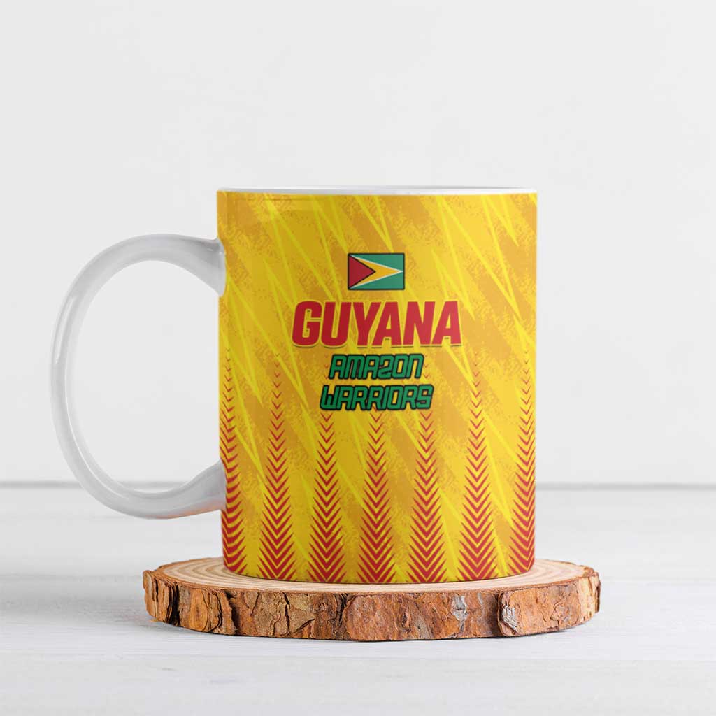 Custom Amazon Warriors Guyana Cricket Ceramic Mug Ready For Glory Yellow Version - Wonder Print Shop