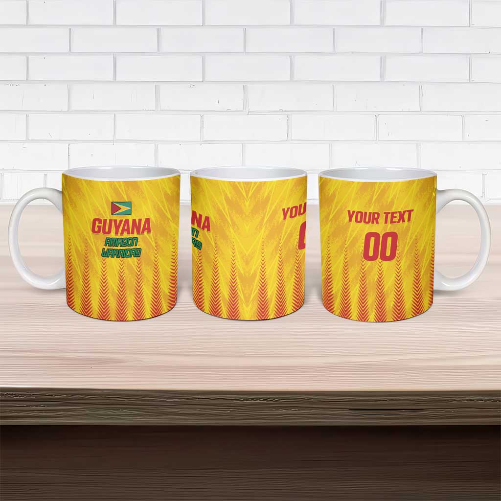 Custom Amazon Warriors Guyana Cricket Ceramic Mug Ready For Glory Yellow Version - Wonder Print Shop