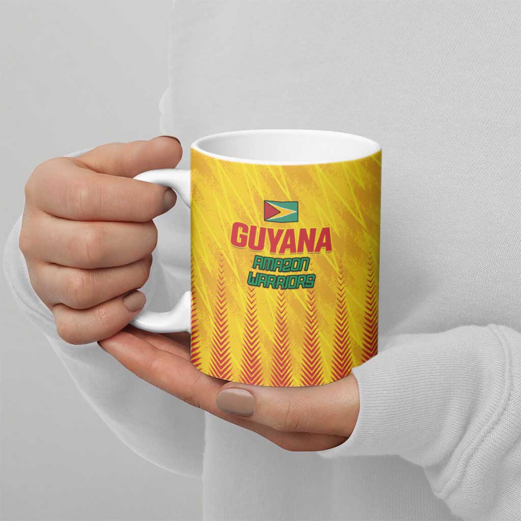 Custom Amazon Warriors Guyana Cricket Ceramic Mug Ready For Glory Yellow Version - Wonder Print Shop
