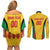 Custom Amazon Warriors Guyana Cricket Couples Matching Off Shoulder Short Dress and Long Sleeve Button Shirt Ready For Glory Yellow Version - Wonder Print Shop