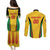 Custom Amazon Warriors Guyana Cricket Couples Matching Puletasi and Long Sleeve Button Shirt Ready For Glory Yellow Version - Wonder Print Shop