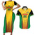 Custom Amazon Warriors Guyana Cricket Couples Matching Short Sleeve Bodycon Dress and Hawaiian Shirt Ready For Glory Yellow Version - Wonder Print Shop