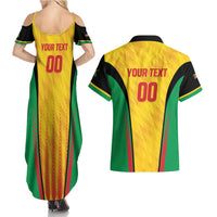 Custom Amazon Warriors Guyana Cricket Couples Matching Summer Maxi Dress and Hawaiian Shirt Ready For Glory Yellow Version - Wonder Print Shop