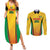 Custom Amazon Warriors Guyana Cricket Couples Matching Summer Maxi Dress and Long Sleeve Button Shirt Ready For Glory Yellow Version - Wonder Print Shop
