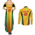 Custom Amazon Warriors Guyana Cricket Couples Matching Summer Maxi Dress and Long Sleeve Button Shirt Ready For Glory Yellow Version - Wonder Print Shop