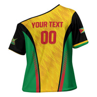 Custom Amazon Warriors Guyana Cricket Cross Shoulder Shirt Ready For Glory Yellow Version - Wonder Print Shop