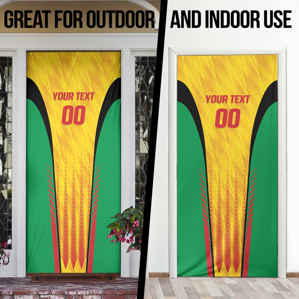 Custom Amazon Warriors Guyana Cricket Door Cover Ready For Glory Yellow Version - Wonder Print Shop
