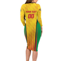 Custom Amazon Warriors Guyana Cricket Family Matching Long Sleeve Bodycon Dress and Hawaiian Shirt Ready For Glory Yellow Version - Wonder Print Shop