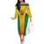 Custom Amazon Warriors Guyana Cricket Family Matching Off The Shoulder Long Sleeve Dress and Hawaiian Shirt Ready For Glory Yellow Version - Wonder Print Shop
