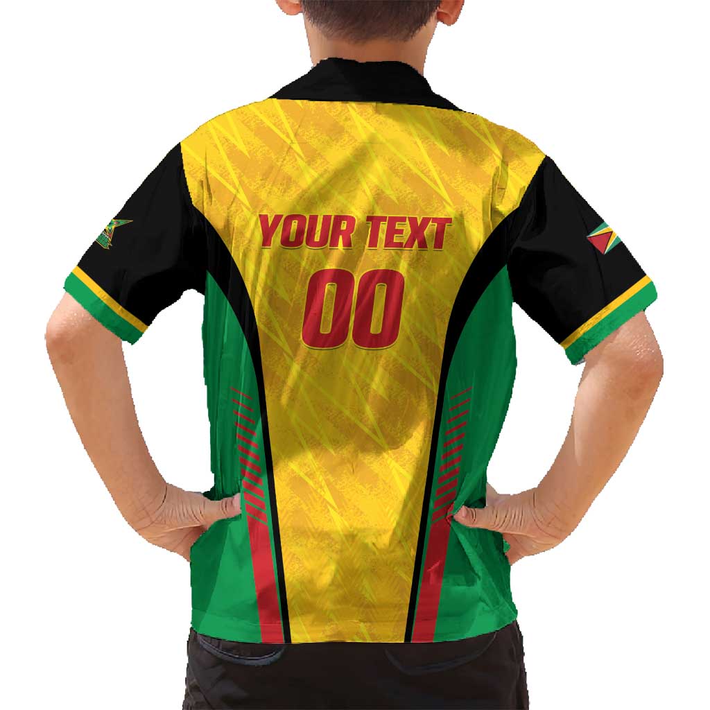 Custom Amazon Warriors Guyana Cricket Family Matching Off Shoulder Maxi Dress and Hawaiian Shirt Ready For Glory Yellow Version - Wonder Print Shop