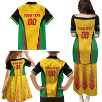 Custom Amazon Warriors Guyana Cricket Family Matching Puletasi and Hawaiian Shirt Ready For Glory Yellow Version - Wonder Print Shop