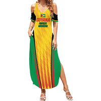 Custom Amazon Warriors Guyana Cricket Family Matching Summer Maxi Dress and Hawaiian Shirt Ready For Glory Yellow Version - Wonder Print Shop