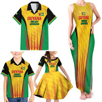 Custom Amazon Warriors Guyana Cricket Family Matching Tank Maxi Dress and Hawaiian Shirt Ready For Glory Yellow Version - Wonder Print Shop