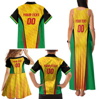 Custom Amazon Warriors Guyana Cricket Family Matching Tank Maxi Dress and Hawaiian Shirt Ready For Glory Yellow Version - Wonder Print Shop