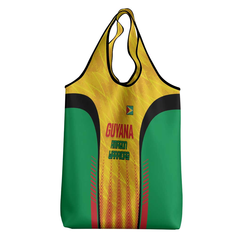 Custom Amazon Warriors Guyana Cricket Grocery Bag Ready For Glory Yellow Version - Wonder Print Shop