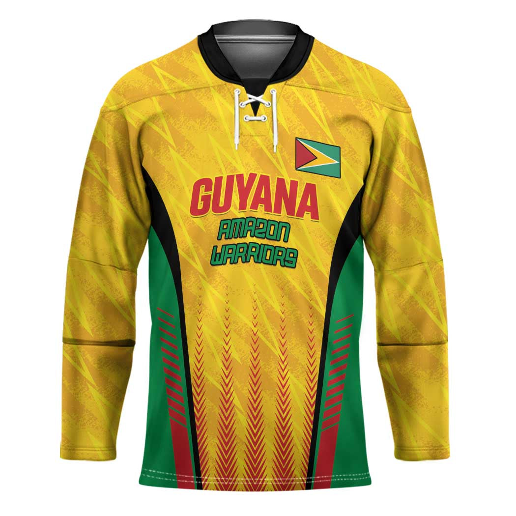 Custom Amazon Warriors Guyana Cricket Hockey Jersey Ready For Glory Yellow Version - Wonder Print Shop