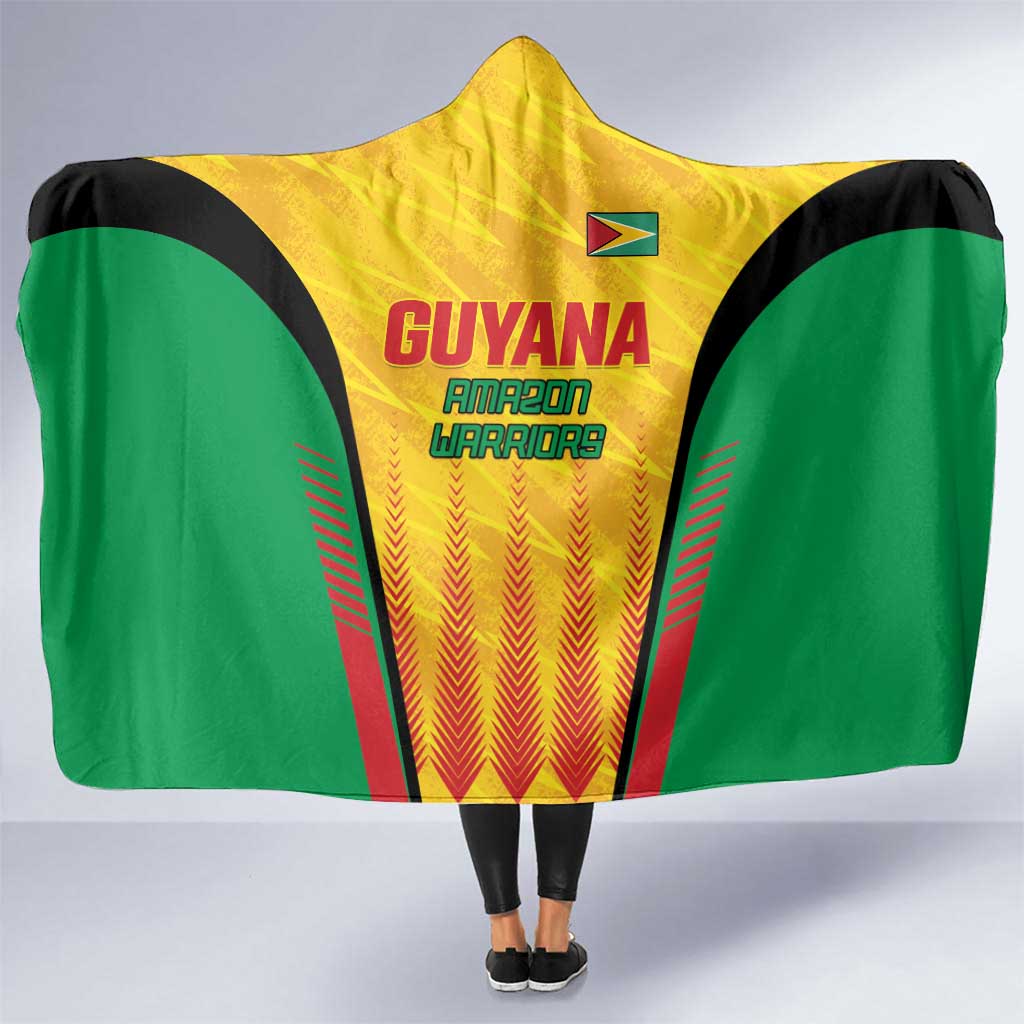 Custom Amazon Warriors Guyana Cricket Hooded Blanket Ready For Glory Yellow Version - Wonder Print Shop