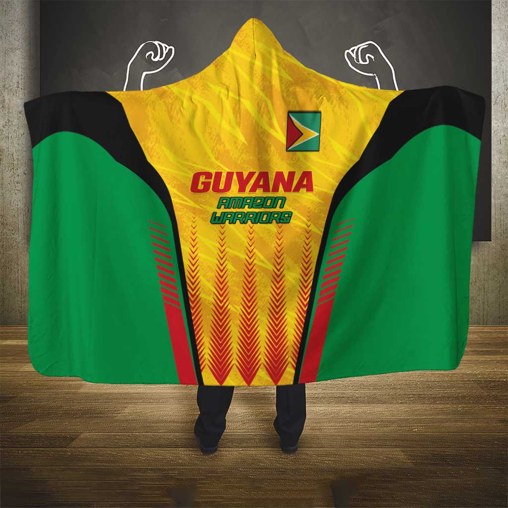 Custom Amazon Warriors Guyana Cricket Hooded Blanket Ready For Glory Yellow Version - Wonder Print Shop
