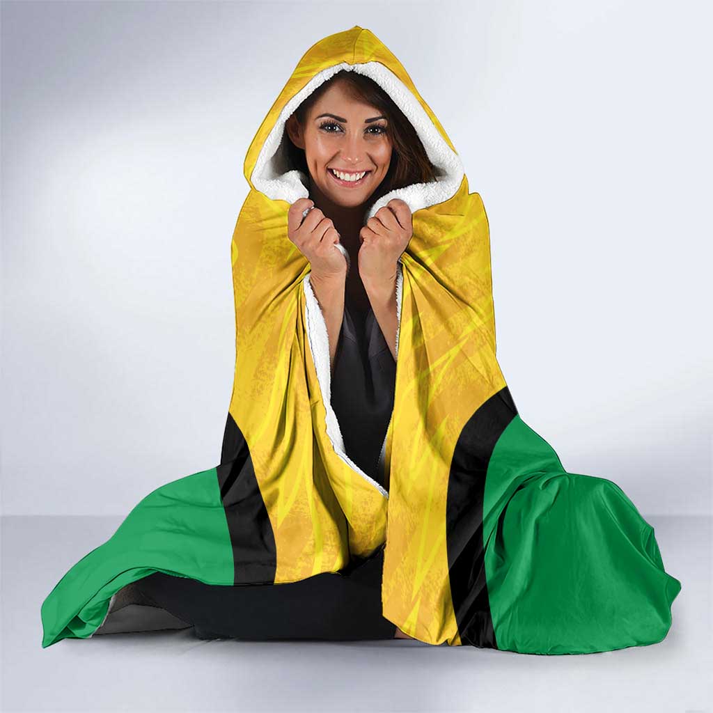 Custom Amazon Warriors Guyana Cricket Hooded Blanket Ready For Glory Yellow Version - Wonder Print Shop