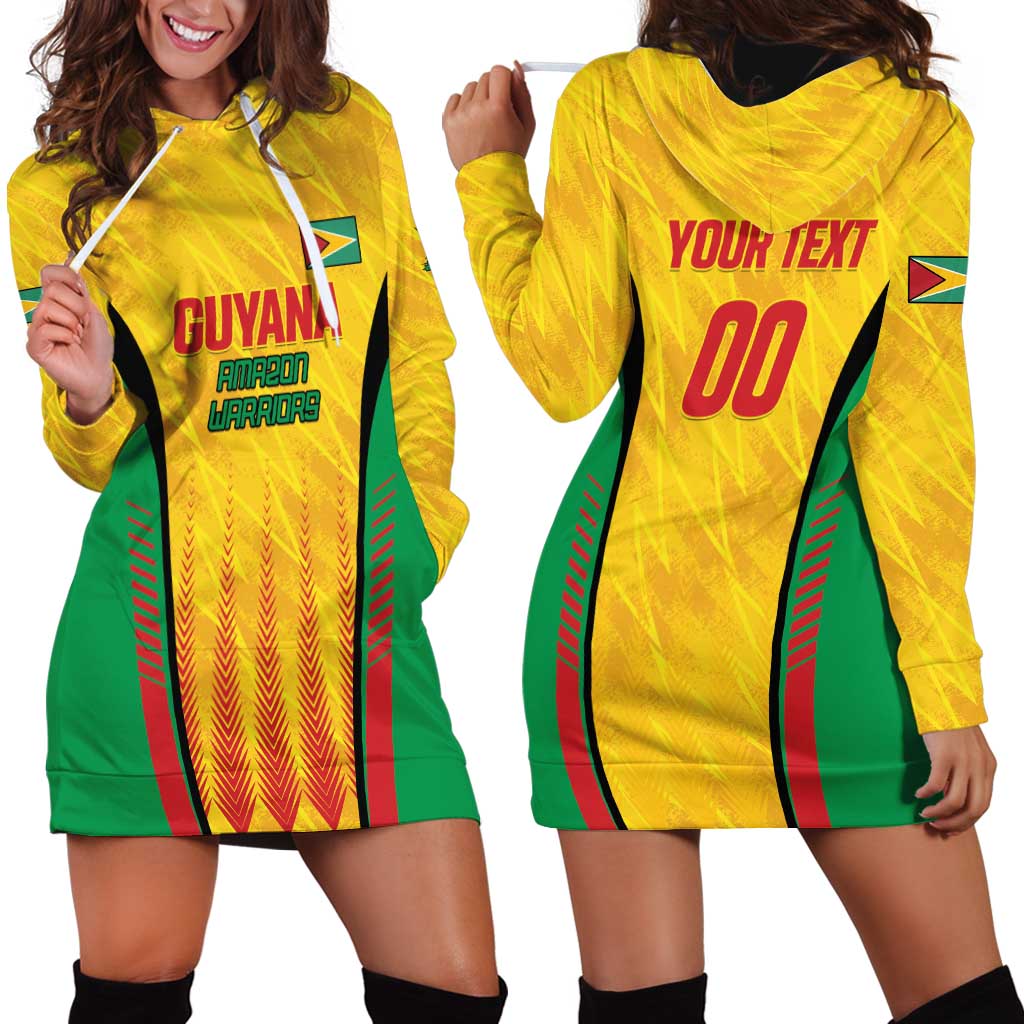 Custom Amazon Warriors Guyana Cricket Hoodie Dress Ready For Glory Yellow Version - Wonder Print Shop