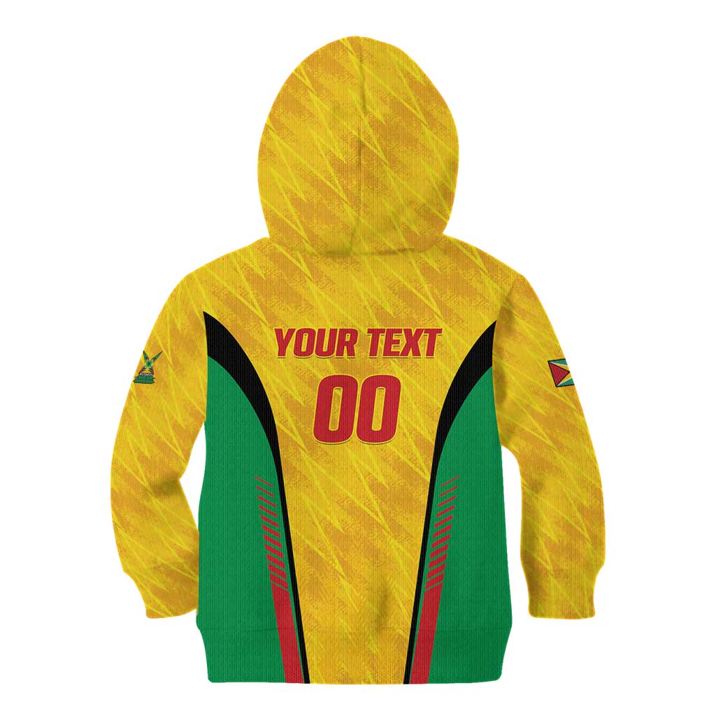 Custom Amazon Warriors Guyana Cricket Kid Hoodie Ready For Glory Yellow Version - Wonder Print Shop