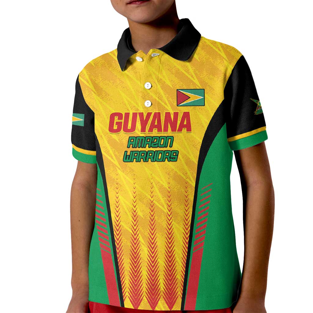 Custom Amazon Warriors Guyana Cricket Kid Polo Shirt Ready For Glory Yellow Version - Wonder Print Shop