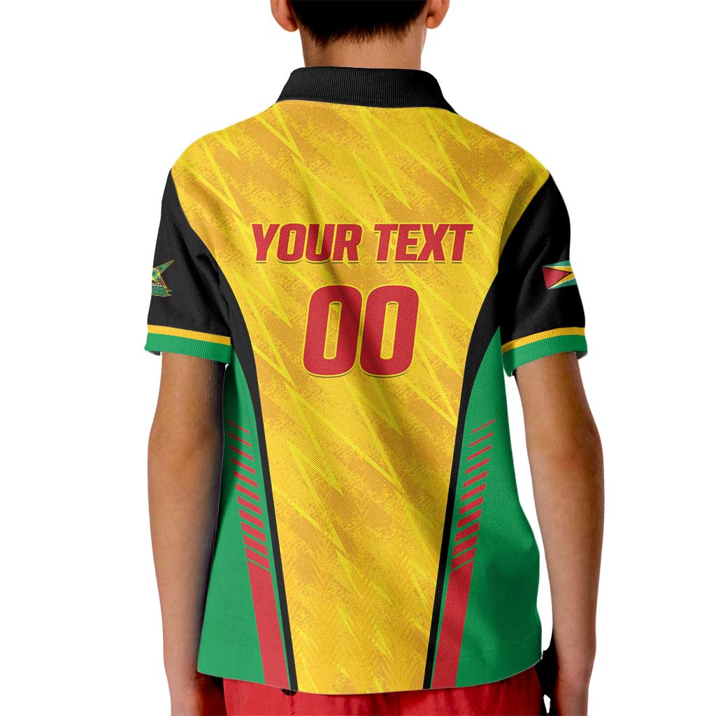 Custom Amazon Warriors Guyana Cricket Kid Polo Shirt Ready For Glory Yellow Version - Wonder Print Shop