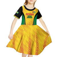 Custom Amazon Warriors Guyana Cricket Kid Short Sleeve Dress Ready For Glory Yellow Version - Wonder Print Shop