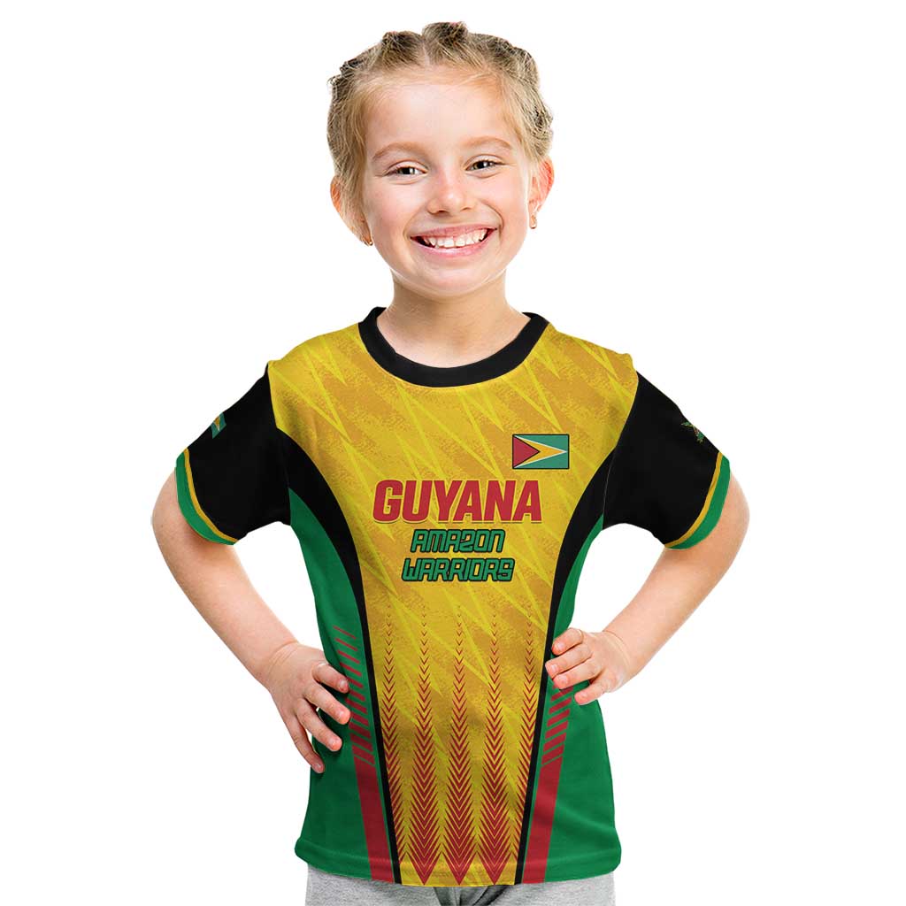 Custom Amazon Warriors Guyana Cricket Kid T Shirt Ready For Glory Yellow Version - Wonder Print Shop