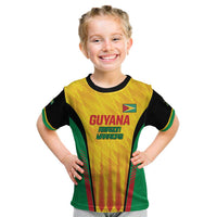 Custom Amazon Warriors Guyana Cricket Kid T Shirt Ready For Glory Yellow Version - Wonder Print Shop