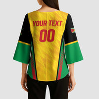 Custom Amazon Warriors Guyana Cricket Kimono Sleeve Blouse Ready For Glory Yellow Version - Wonder Print Shop