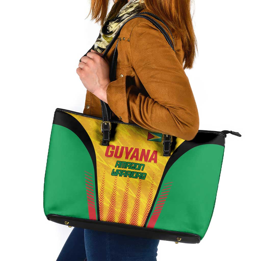 Custom Amazon Warriors Guyana Cricket Leather Tote Bag Ready For Glory Yellow Version - Wonder Print Shop