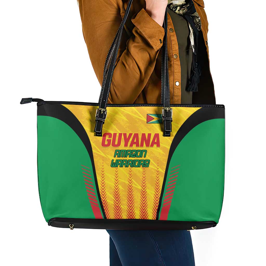 Custom Amazon Warriors Guyana Cricket Leather Tote Bag Ready For Glory Yellow Version - Wonder Print Shop